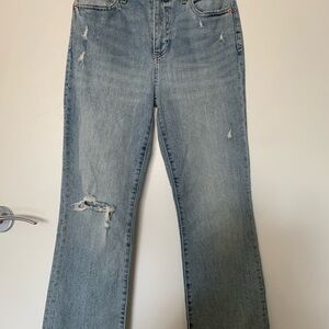 Pistola Lennon High Rise Distressed Crop Bootcut Jeans,size 26